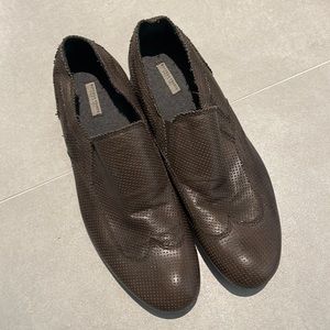 Bottega Veneta men size 40.5 US 7.5 perforated leather loafer shoes business
